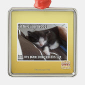 Ornement Carré Argenté Je vous étreindrais plus grands (Devant)