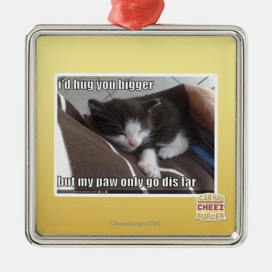 Ornement Carré Argenté Je vous étreindrais plus grands (Devant)