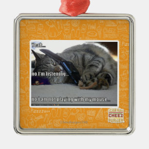 Ornement Carré Argenté J'écoute