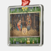 Ornement Carré Argenté Jesus born (Gauche)