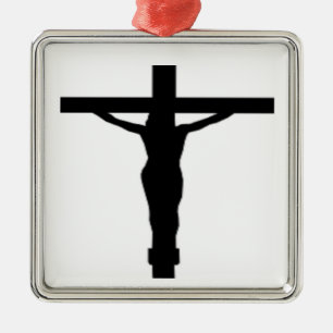 ORNEMENT CARRÉ ARGENTÉ JESUS CHRIST