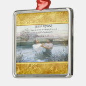 Ornement Carré Argenté Jésus Christ Baptême image deux (Gauche)