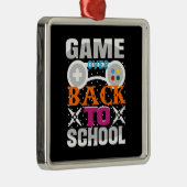 Ornement Carré Argenté Jeu De Retour À L'École (Droite)