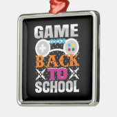 Ornement Carré Argenté Jeu De Retour À L'École (Gauche)