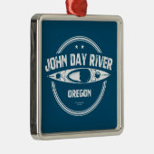 Ornement Carré Argenté John Day River Oregon Kayaking (Droite)