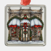 ORNEMENT CARRÉ ARGENTÉ JOLIE ORNATE VACANCES NOËL STOREFRONT (Devant)