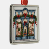 ORNEMENT CARRÉ ARGENTÉ JOLIE ORNATE VACANCES NOËL STOREFRONT (Droite)