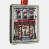 ORNEMENT CARRÉ ARGENTÉ JOLIE ORNATE VACANCES NOËL STOREFRONT (Droite)