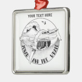 Ornement Carré Argenté Jonah et la baleine (Gauche)