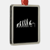 Ornement Carré Argenté Joueur d'échecs (Droite)