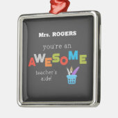 Ornement Carré Argenté Journée d’appréciation de l’enseignant par l’aide (Gauche)