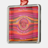 Ornement Carré Argenté Joyeuses couleurs Joyeux Noël Bonne année design (Gauche)