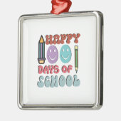 Ornement Carré Argenté Joyeux 100 Jours D'École (Gauche)