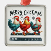 Ornement Carré Argenté Joyeux Noël (Devant)