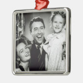 Ornement Carré Argenté Joyeux Noël (Gauche)