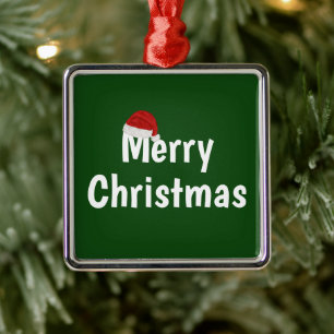 Ornement Carré Argenté Joyeux Noël