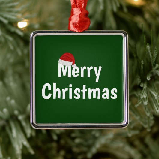 Ornement Carré Argenté Joyeux Noël (Arbre)