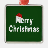 Ornement Carré Argenté Joyeux Noël (Devant)