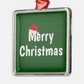 Ornement Carré Argenté Joyeux Noël (Gauche)
