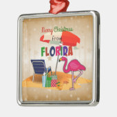 Ornement Carré Argenté Joyeux Noël de Floride (Gauche)