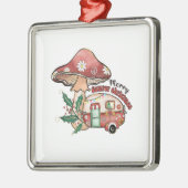 Ornement Carré Argenté Joyeux Noël de Noël (Gauche)