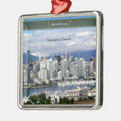 Ornement Carré Argenté Joyeux Noël de Vancouver (Gauche)