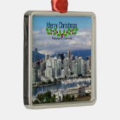Ornement Carré Argenté Joyeux Noël de Vancouver (Droite)