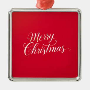 Ornement Carré Argenté Joyeux Nouvel An Joyeux Noël Période des Fêtes