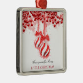 Ornement Carré Argenté Joyeux petit Noël aquarelle Splash (Droite)