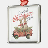 Ornement Carré Argenté Joyeux petits lapins (Gauche)