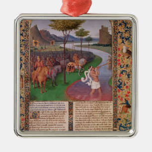 Ornement Carré Argenté Jules César croisant le Rubicon, c.1470