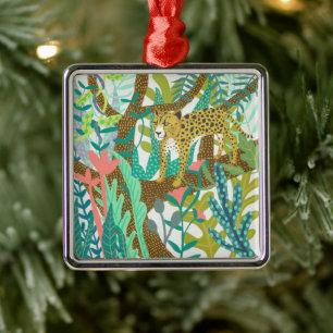Ornement Carré Argenté Jungle Roar - Cheetah