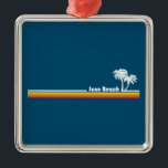 Ornement Carré Argenté Juno Beach Floride<br><div class="desc">Situé entre Jupiter et West Palm Beach,  le Juno Beach possède un littoral préservé et est bordé par la voie navigable Intracoastal Waterway et l'océan Atlantique.</div>