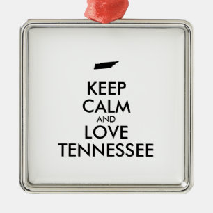 Ornement Carré Argenté KEEP CALM et LOVE TENNESSEE