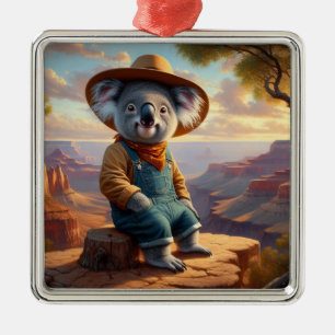 Ornement Carré Argenté Koala Grand Canyon