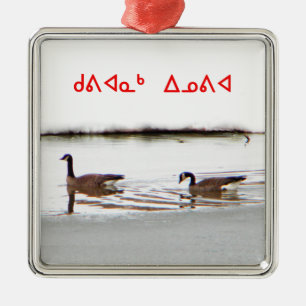 Ornement Carré Argenté Kuvianak Innovia - Honkers - Oies du Canada