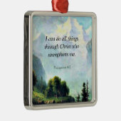 Ornement Carré Argenté La Bible, Philippiens 4:13, (Droite)