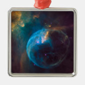 Ornement Carré Argenté La bulle Nebula, Ngc 7635. (Devant)