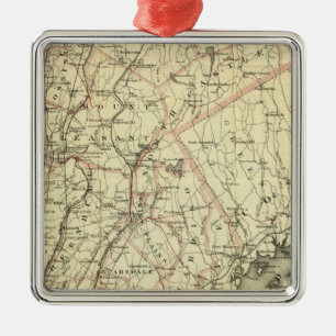 Ornement Carré Argenté La carte motrice et de roulement de Colton des USA