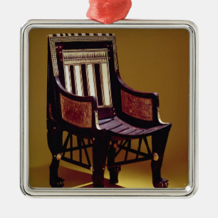 Ornement Carré Argenté La chaise de l'enfant, de la tombe de Tutankhamun