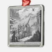 Ornement Carré Argenté La comète de Halley observée en 1759 par Cassini (Gauche)