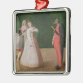 Ornement Carré Argenté La compagnie de dell'Arte de Commedia (Gauche)