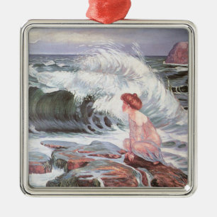 Ornement Carré Argenté La femme et la vague (par Frantisek Kupka)
