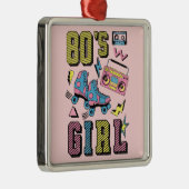 Ornement Carré Argenté La fille des années 80 (Droite)