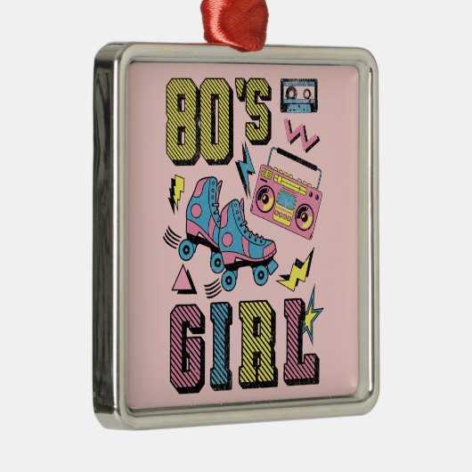 Ornement Carré Argenté La fille des années 80 (Droite)