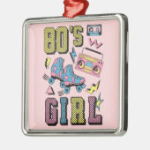 Ornement Carré Argenté La fille des années 80 (Gauche)