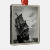 Ornement Carré Argenté La fleur printanière (Droite)