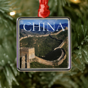 Ornement Carré Argenté La Grande Muraille Jinshanling, Chine