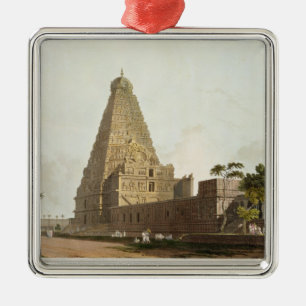 Ornement Carré Argenté La grande pagoda, Tanjore, plat XXIV du 'Orient