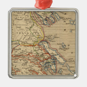 Ornement Carré Argenté La Grece, les cotes de l'Asie Mineure